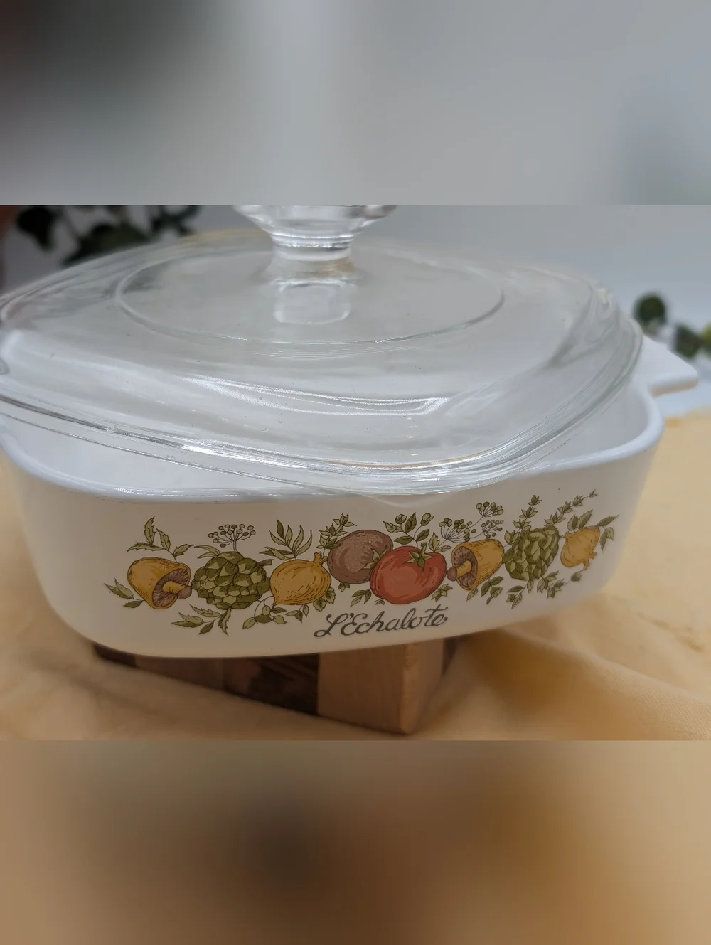 Vintage CorningWare‎ L’Echalote Casserole Dish w Lid Spice of Life A-1-B 1 Qt